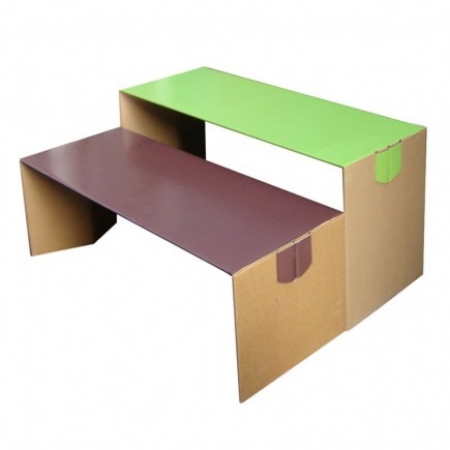 Bureau-Tables pliables en carton recoups et peints 