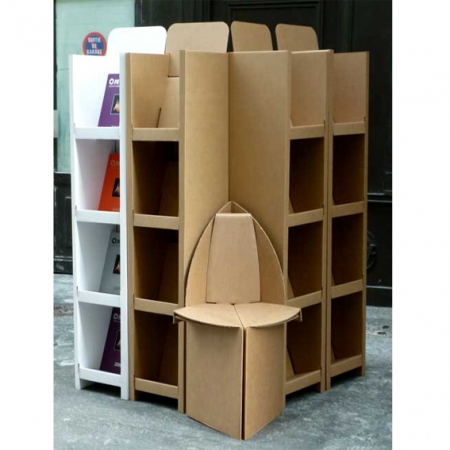 Colonne- prsentoir 4 Tablettes en carton 