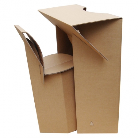 Comptoir d'accueil et Tabouret pliables en carton 