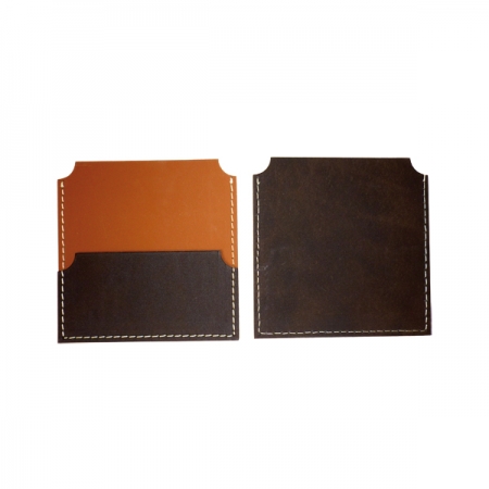 Porte-Cartes de visite carr en cuir recycl Square Card Holder made of recycled leather 