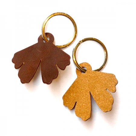 Porte-cls silhouette de Ginkgo Biloba leaf key ring 