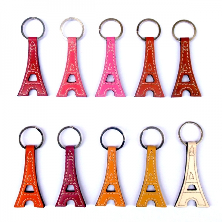 Porte-cls Tour Eiffel en cuir Eiffel Tower leather Key Ring 