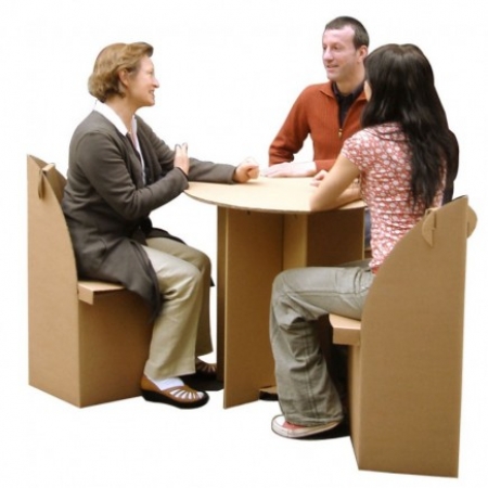 Tables rondes et chaises pliables en carton small high cardboard table 