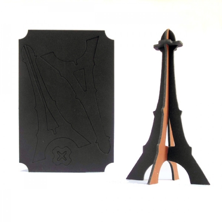 Carte de la Tour-Eiffel en kit cuir recycl 