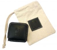 mètre carré noir et sac coton leather measuring tape and cotton bag