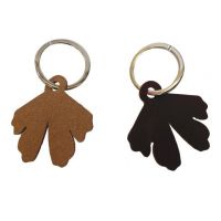 porte-clés feuille recto-verso Ginkgo Biloba leaf key ring
